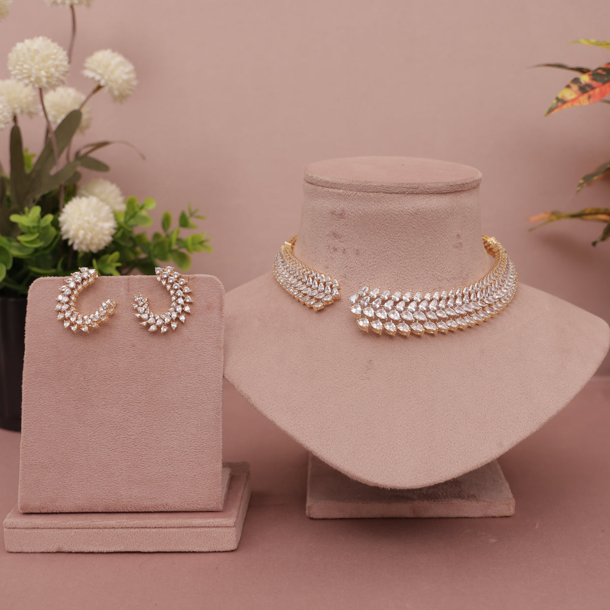 American Diamond Hasli Necklase Set