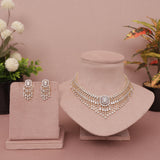 American Diamond Golden Necklase Set