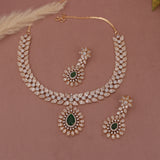 American Diamond Golden Necklase Set