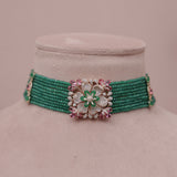 Modern American Diamond Choker Necklase Set