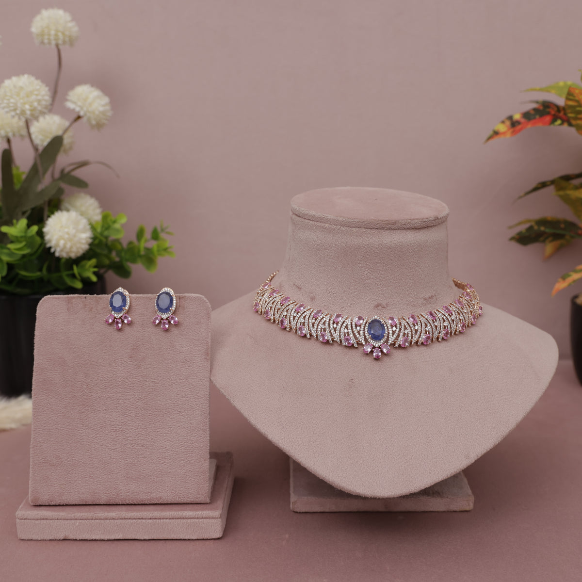 American Diamond Modern Necklase Set