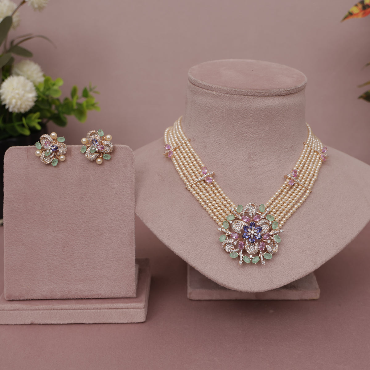 American Diamond Modern Necklase Set