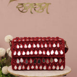Red handbag purse