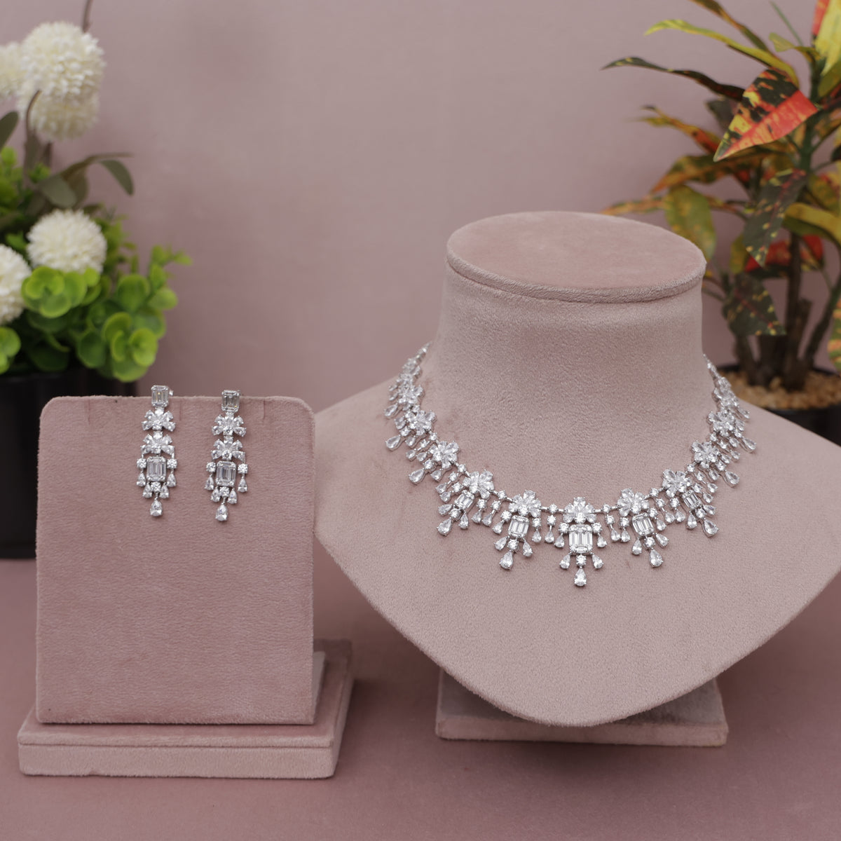 American Diamond Modern Necklase Set