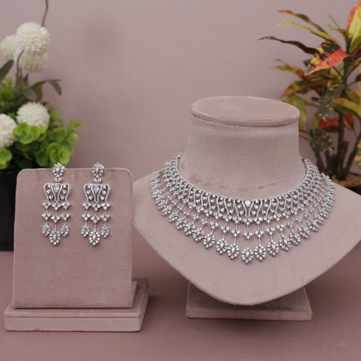 American Diamond Modern Necklase Set