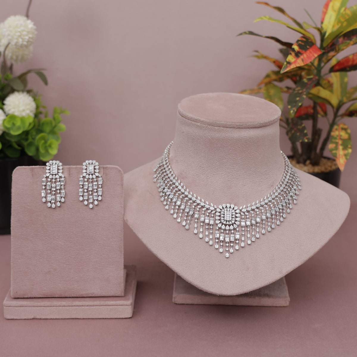 American Diamond Modern Necklase Set