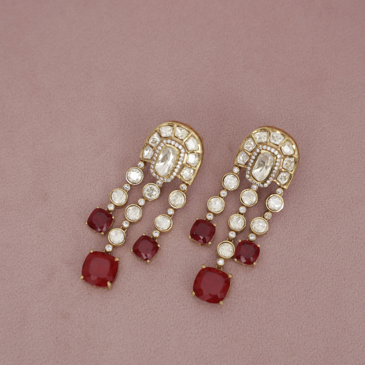 Premium Moissanite Kundan Earring