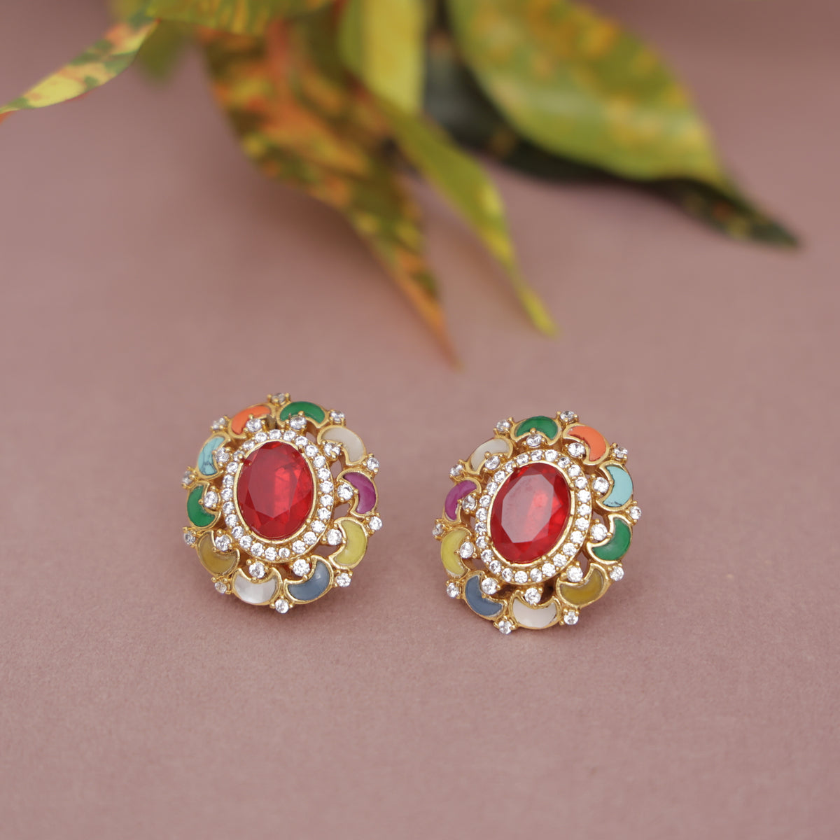 Premium Polki Kundan Studs Earring