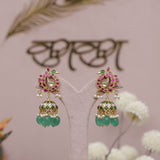 Antique Pachhi Kundan Jhumka Earring