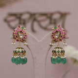 Antique Pachhi Kundan Jhumka Earring