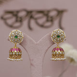 Premium Pachhi Kundan Jhumka Earring