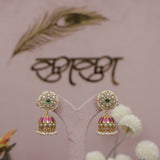 Premium Pachhi Kundan Jhumka Earring