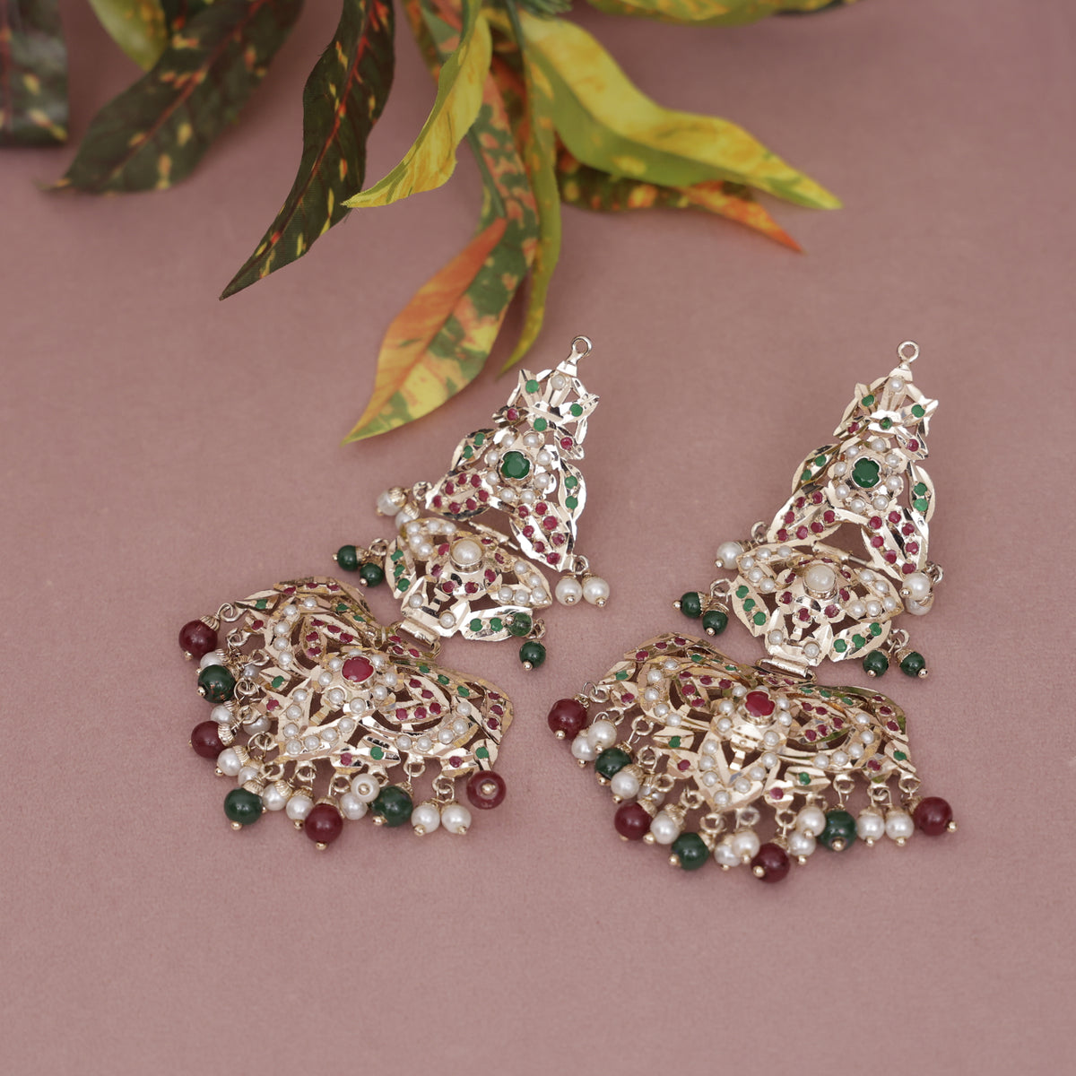 Jadau Multi Golden Earring