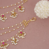 Kundan Pearl Ear chain - Matil