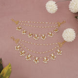 Kundan Pearl Ear chain - Matil