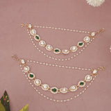 Kundan Pearl Ear chain - Matil