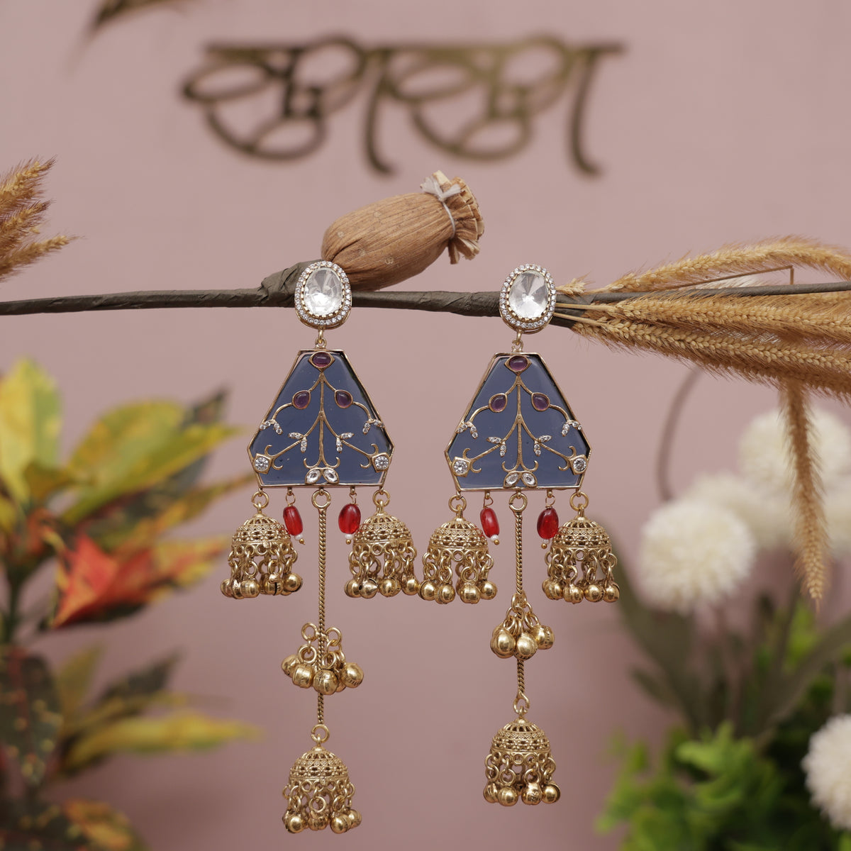 Kashmiri Pahadi Fusion Jhumka Earring
