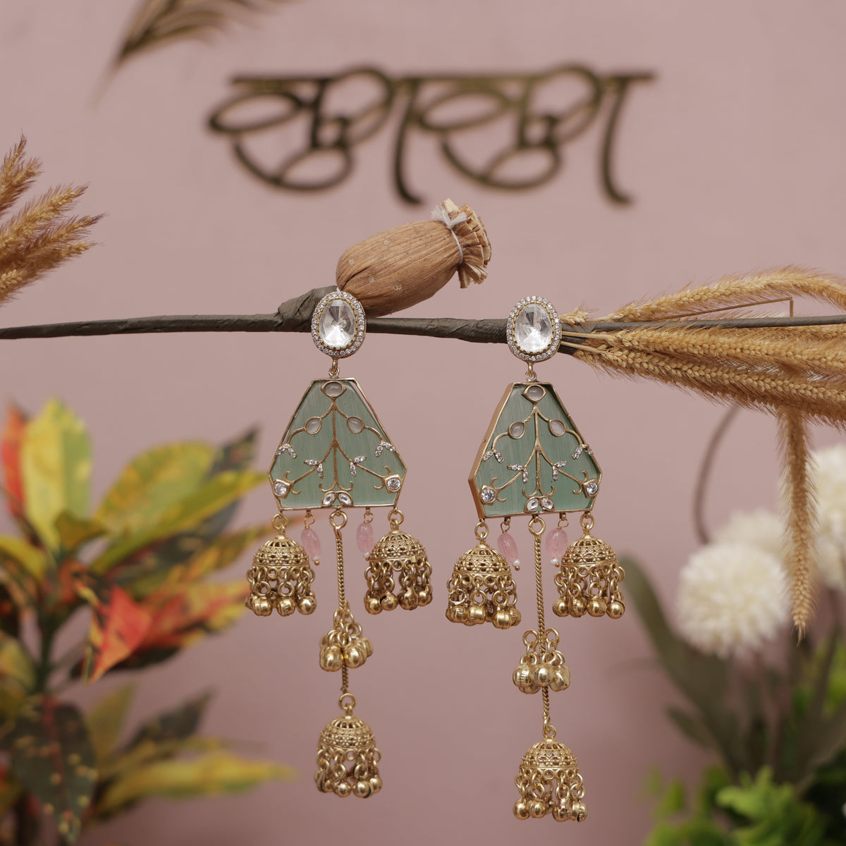 Kashmiri Pahadi Fusion Jhumka Earring