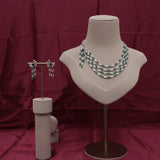 American Diamond  Sapphire  Necklase Set