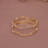 Cubic Zirconia Gold Plated AD Bangle