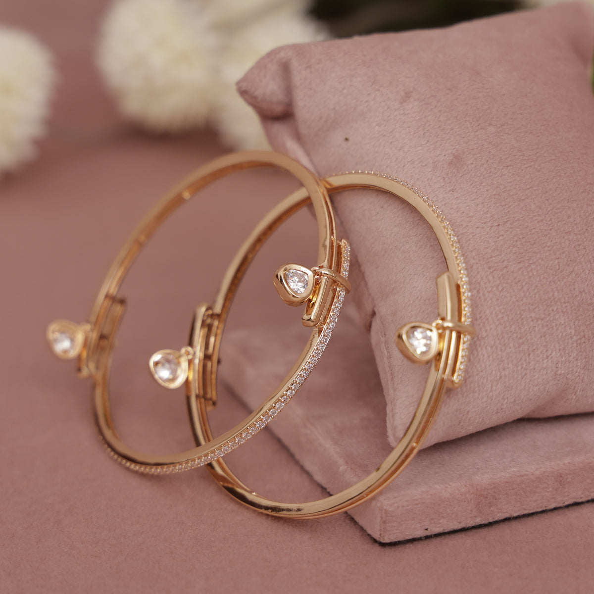 Cubic Zirconia Gold Plated AD Bangle