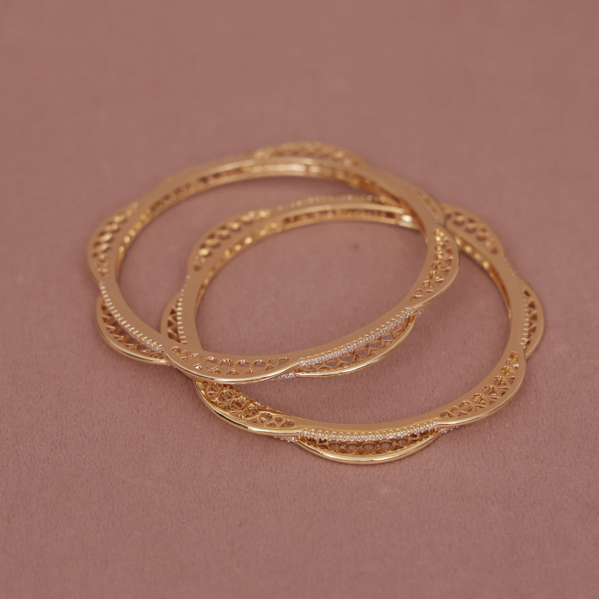 Cubic Zirconia Gold Plated AD Bangle