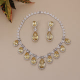 American Diamond Sapphire Necklase Set