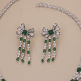 American Diamond  Sapphire  Necklase Set