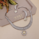 American Diamond Sapphire Necklase Set