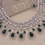 American Diamond Emerald Green Necklase Set