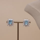 American Diamond Sapphire Drop Necklase Set