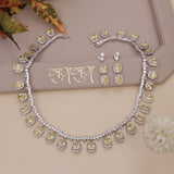 American Diamond Yellow Sapphire Necklase Set
