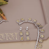 American Diamond Yellow Sapphire Necklase Set