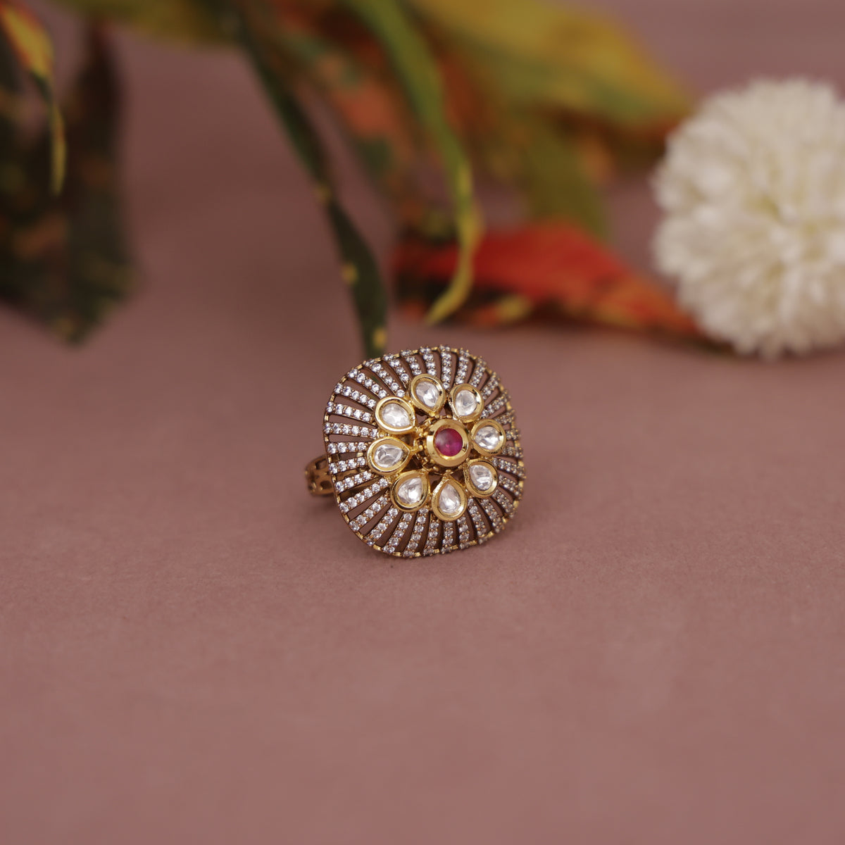 Kundan Finger Ring