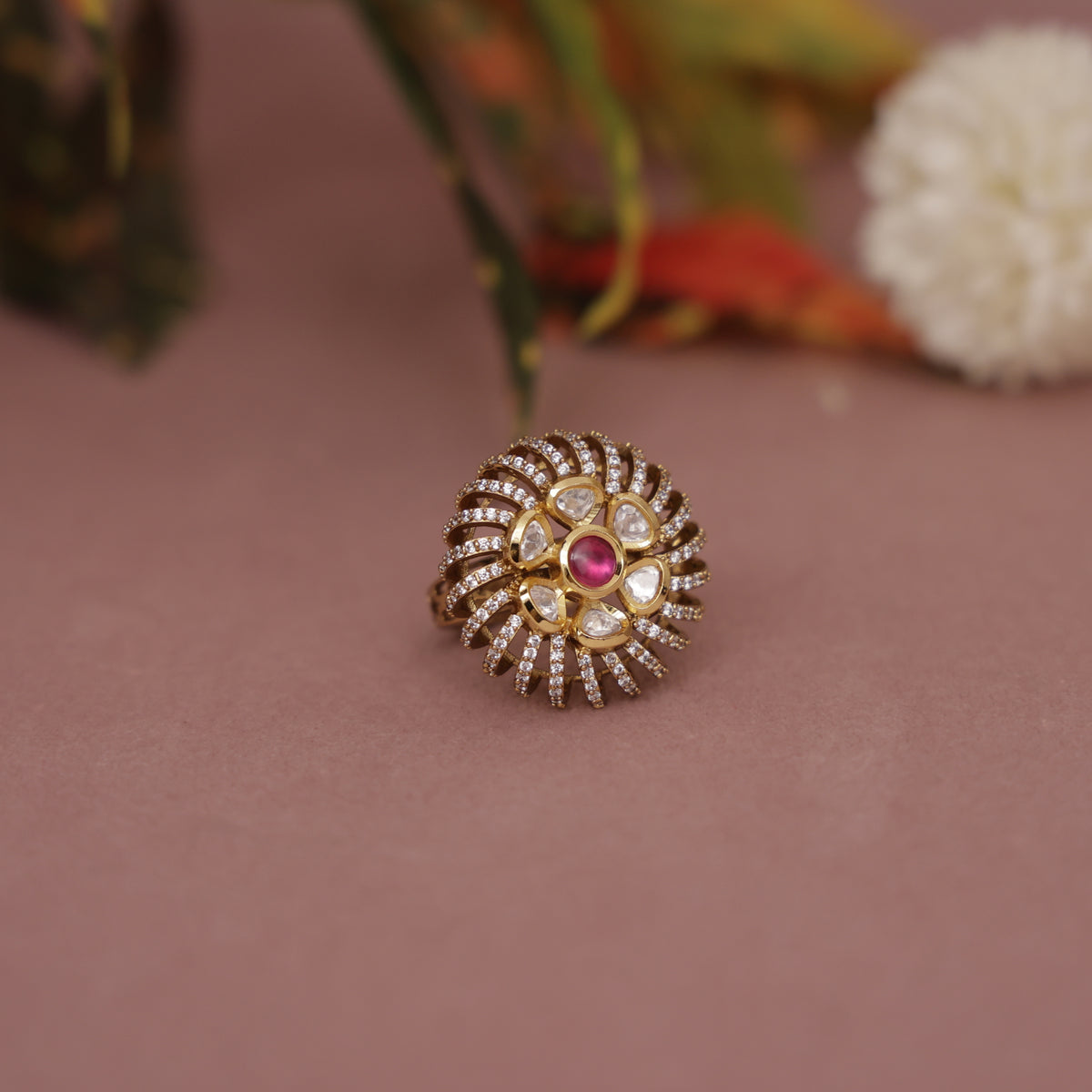 Kundan Finger Ring