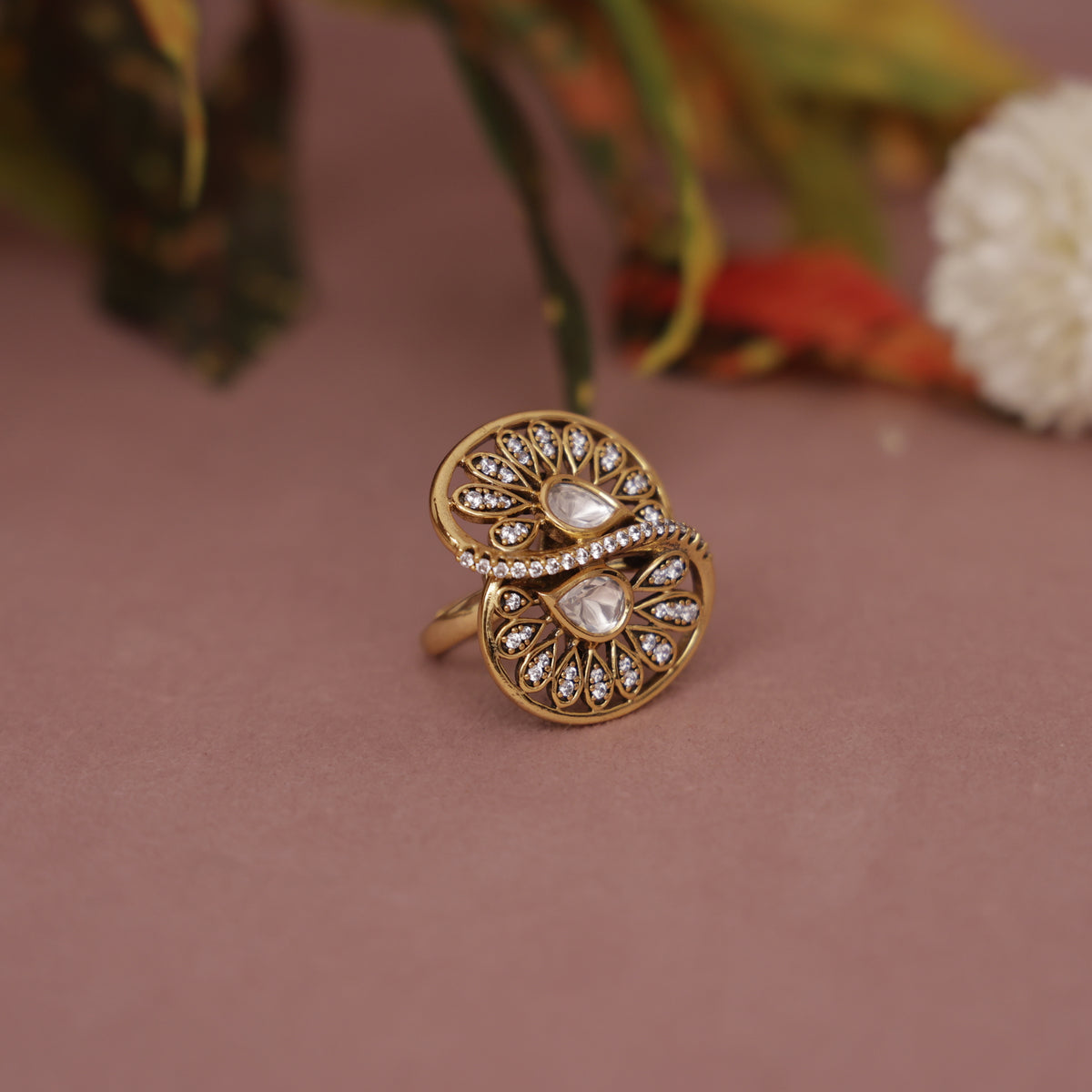 Kundan Finger Ring