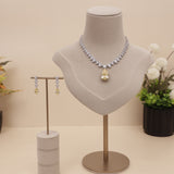 American Diamond Yellow Sapphire Drop Necklase Set