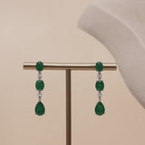 American Diamond Emerald Drop Necklase Set