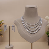 American Diamond Four Layer Necklase Set