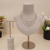 American Diamond Three Layer Golden Necklase Set