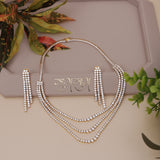 American Diamond Three Layer Golden Necklase Set