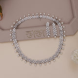 American Diamond Pearl Necklase Set