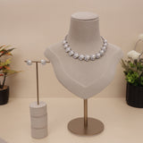 American Diamond Pearl Necklase Set