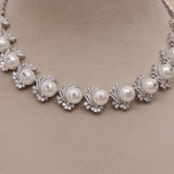 American Diamond Pearl Necklase Set