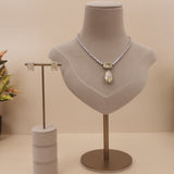 American Diamond Yellow Sapphire Drop Necklase Set