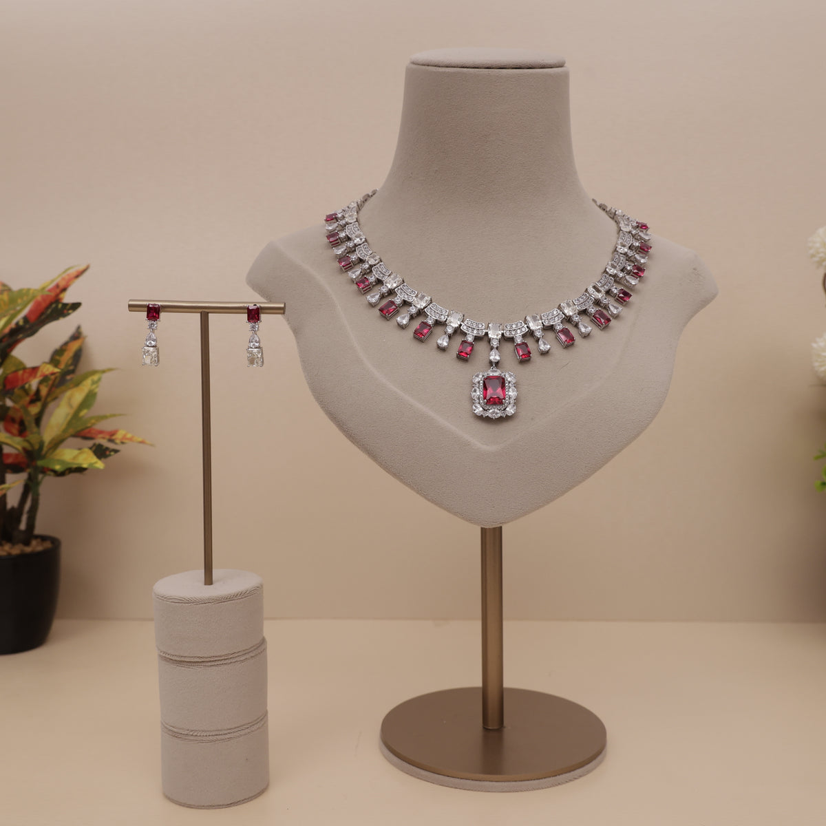American Diamond Modern Necklase Set