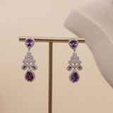 American Diamond Amethyst Purple Necklase Set