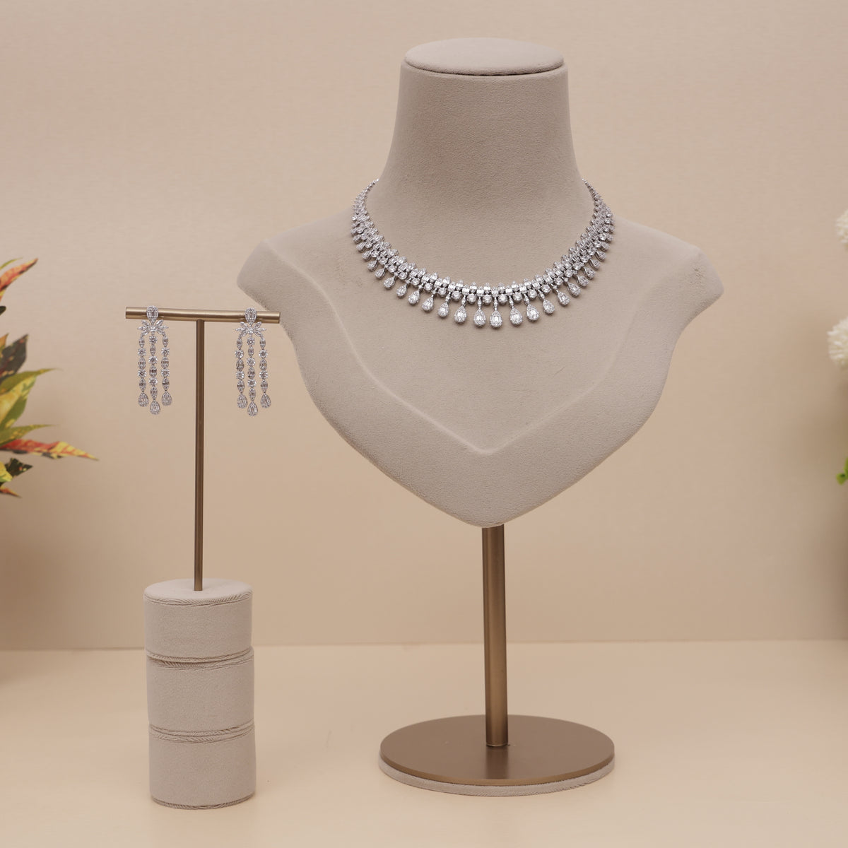 American Diamond Modern Necklase Set