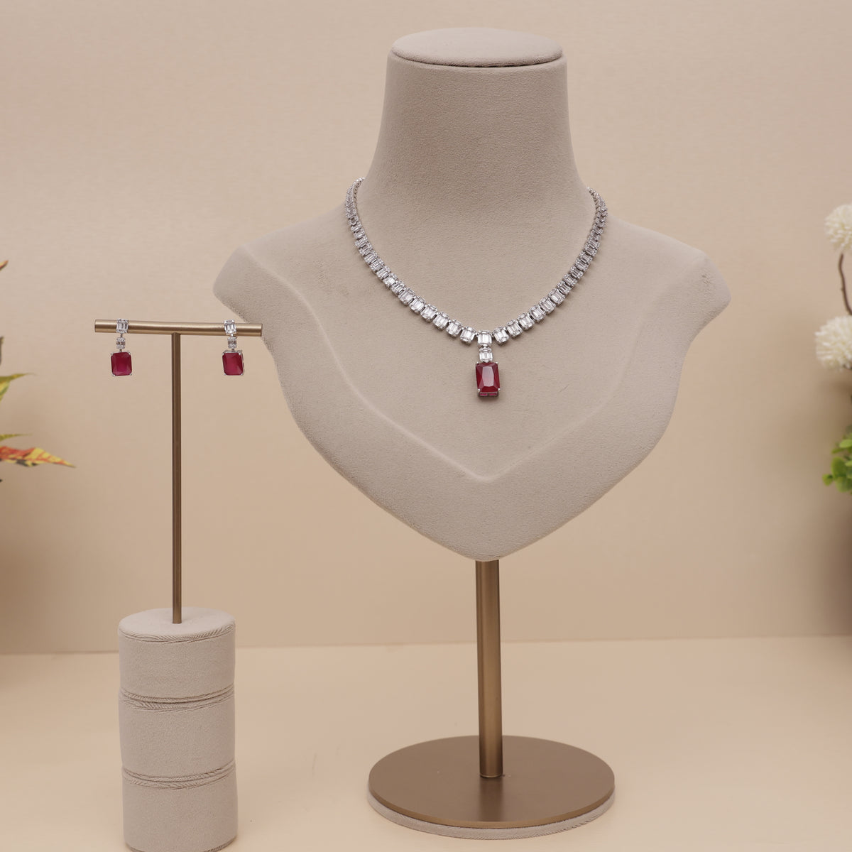 American Diamond Modern  Necklase Set