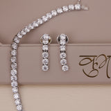American Diamond Modern Solitire Necklase Set